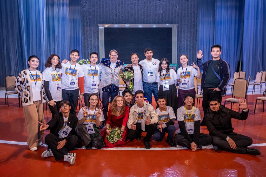 Photo with the volunteers in Turkmenistan with Aaron Young, Richie Robot Steighner, Kate Bass, and Dovran Shammyyev